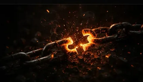 Author section artwork showing broken chains